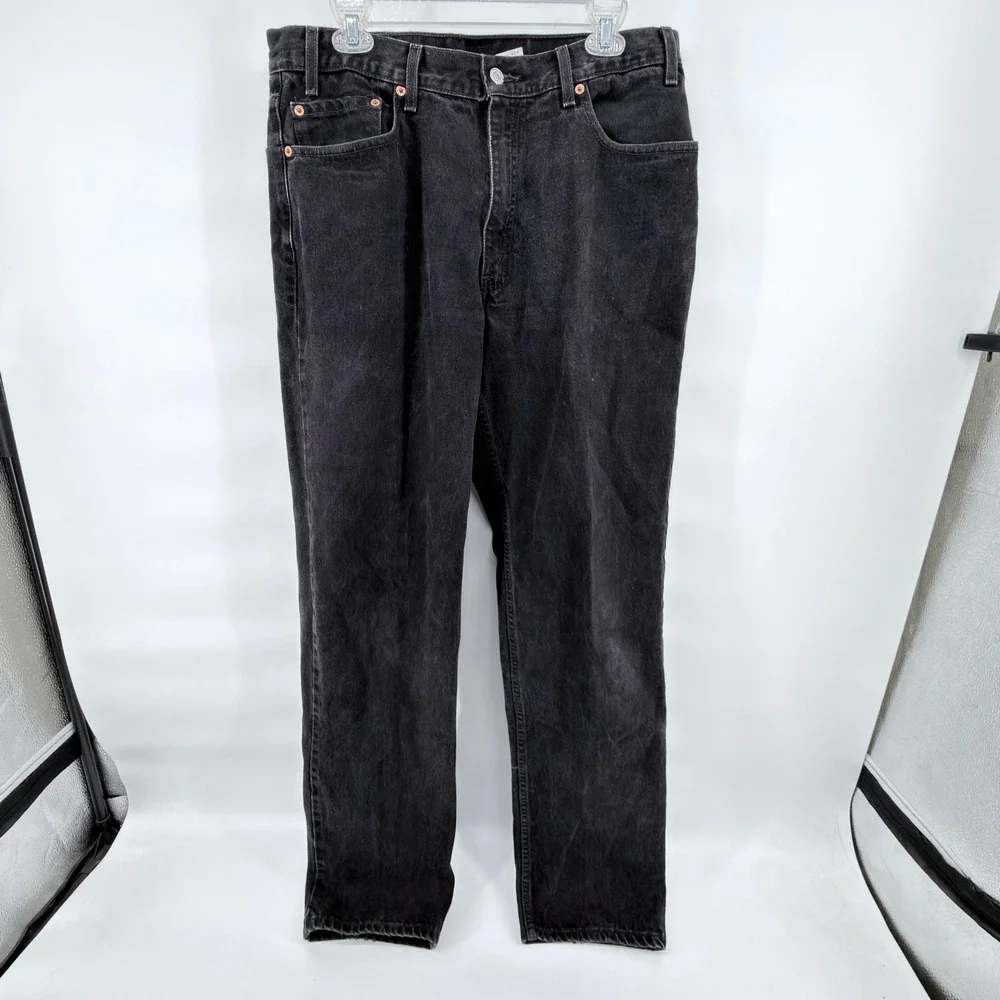 Levi's 550 Relaxed Fit Jeans Mens 36x36 Black Vintage 1999 Tapered Denim